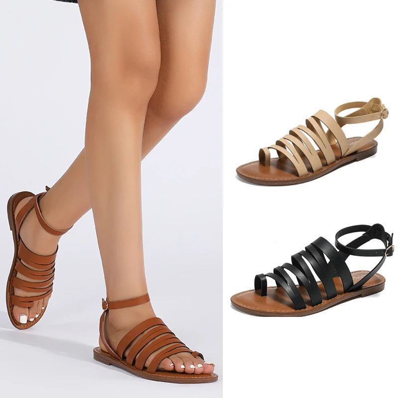 Elegant Women Strappy Sandals with Ankle Wrap Perfect for Chic