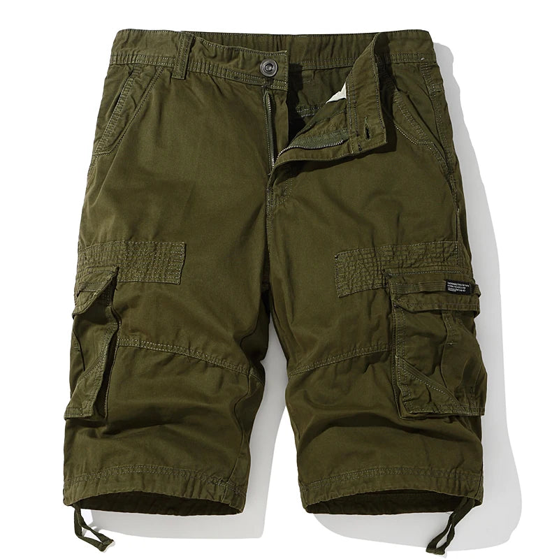 Summer Men's Cotton Cargo Shorts Casual Shorts Men Solid Outdoor Breathable