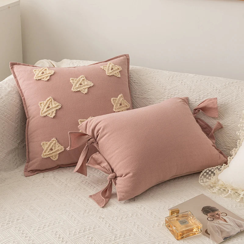 Cushion Cover Stars Lace Knot Pillow Cover for Home Decoration Sofa Sofa 45x45cm/60x60cm