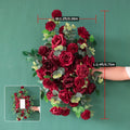 Artificial Flowers for Wedding Arch Burgundy Rose Eucalyptus Floral Home Party Baby Shower