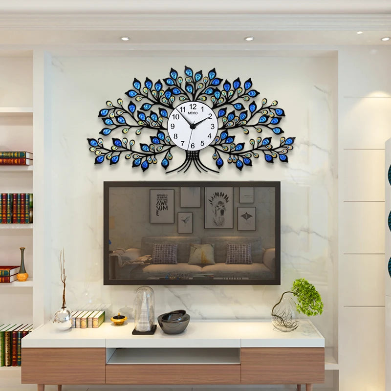 Luxury Wall Clock Living Room Wall Home Decorative Art Clock Mechanism Quartz Watch Home