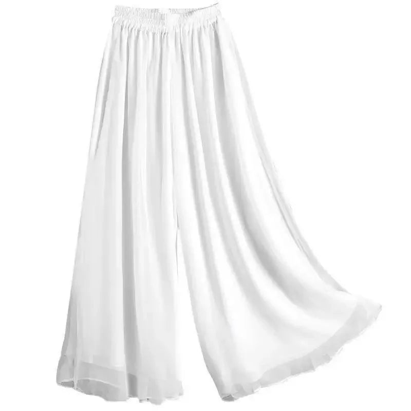 Summer Drape Chiffon Wide-Leg Pants Casual Chiffon Trousers Pants Women