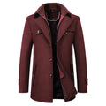 Winter Men's Woolen Windbreaker Coat Trench Slim Fit Business Casual  Wool Jacket