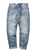 Denim Jeans for Men Light Blue Washed Casual Slim Fit Straight Pants