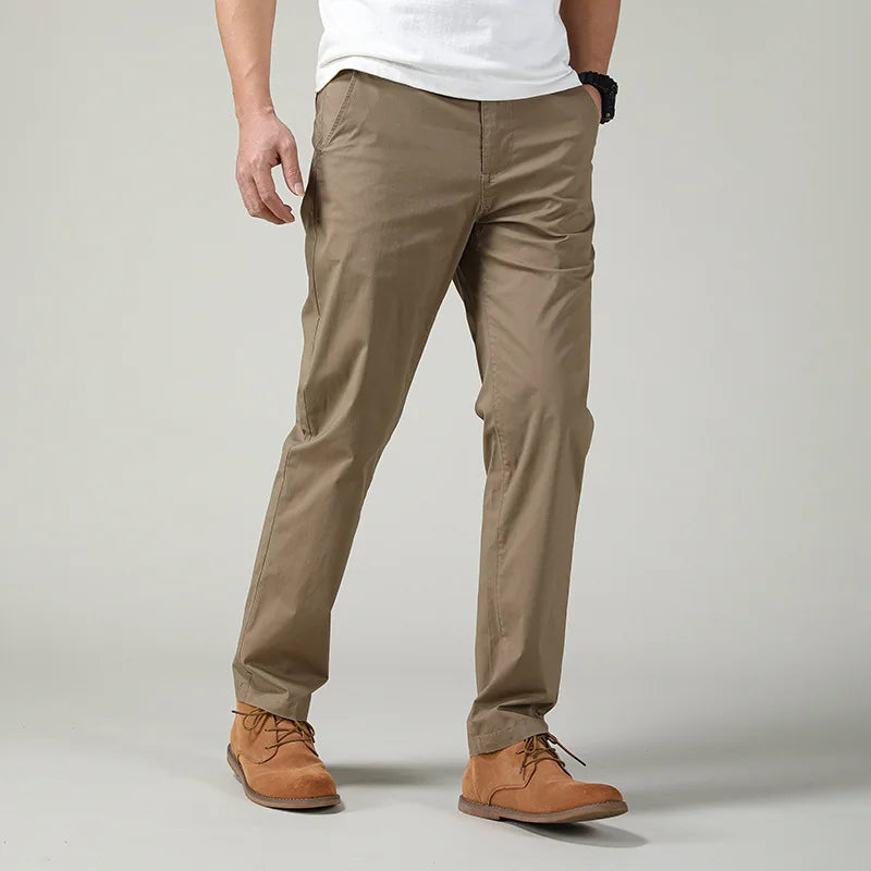 Cotton Straight Leisure Trousers Men Spring Autumn Pants Clothes