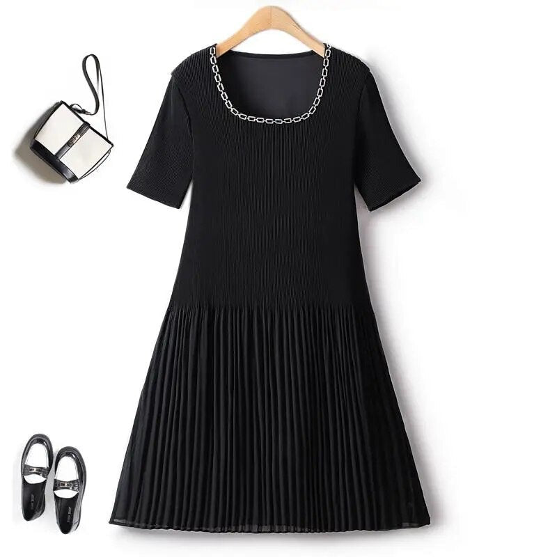 Elegant And Pretty Dresses For Women Summer European Chiffon Small Swing Pleated Female