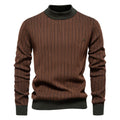 Autumn Winter Men Pullover Knit Sweaters Turtlenecks Slim Striped Casual Pullovers Outwear