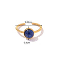 Fashion Natural Stone Rings For Women Luxury Retro Design Lapis Lazuli Ladies Stainless Steel Jewelry Gifts Anillos Mujer 2023