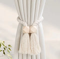 Hand-woven solid wood magnetic knot curtain tiebacks