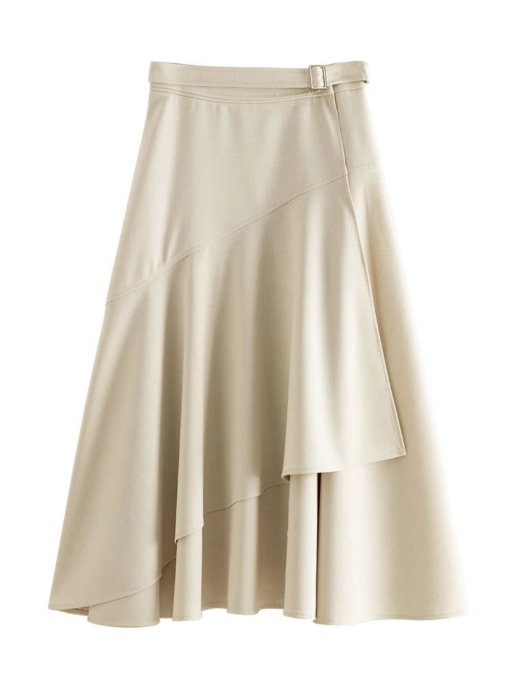 Summer Long White Skirt Drape Casual Skirt