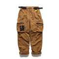 Outdoor multi-pocket functional pants men loose retro casual overalls