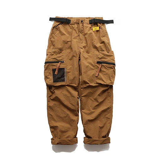 Outdoor multi-pocket functional pants men loose retro casual overalls