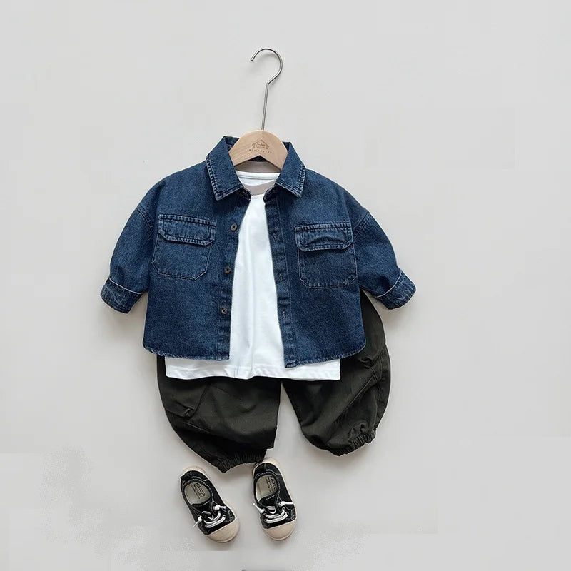 Boys Jackets Autumn Winter Shirts for Kids Children Outerwear Denim Toddler Coats