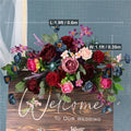 Wedding Flower Arrangement Burgundy Rose Flower Row Wedding Background Decoration