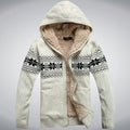 Hooded Winter Sweater Fleece Wool Men Cardigan outwear Coats Knitted Sweater