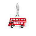 Red London Bus Charm Pendant 925 Sterling Silver Trendy Gift For Women Men Jewelry