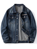 Casual denim jacket men's loose jacket loose workwear tops men's clothing