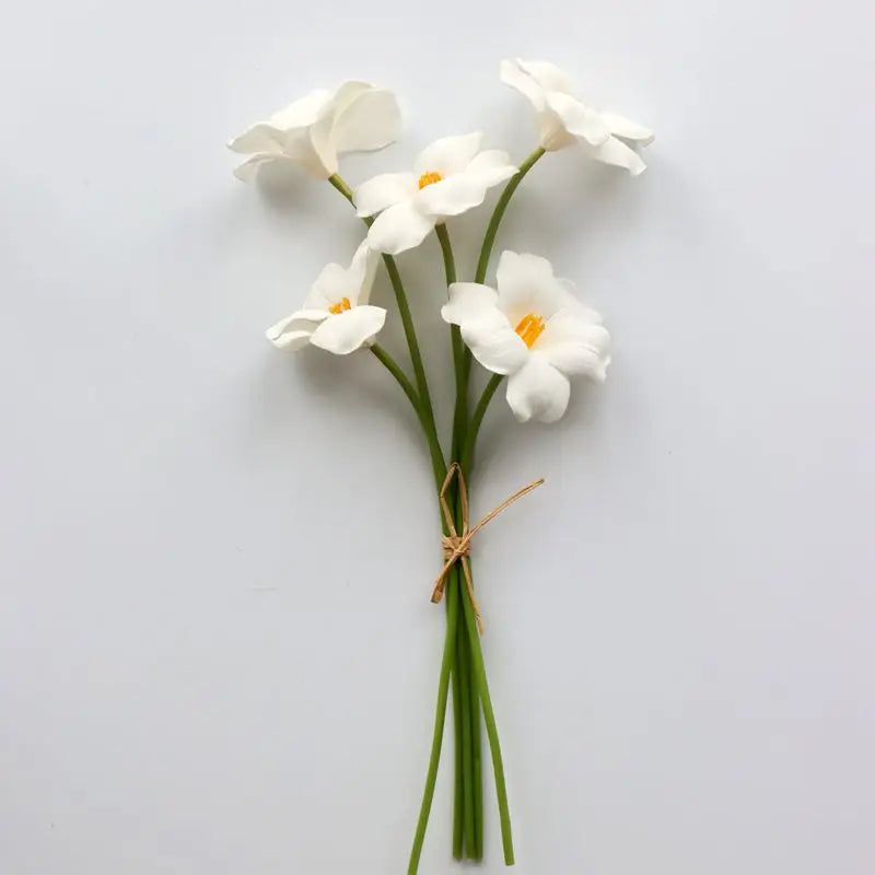 5Pc Opening White Pu Tulip Artificial Flowers Wedding Decor Flower Layout Bridal Bouquet Party Home Deco