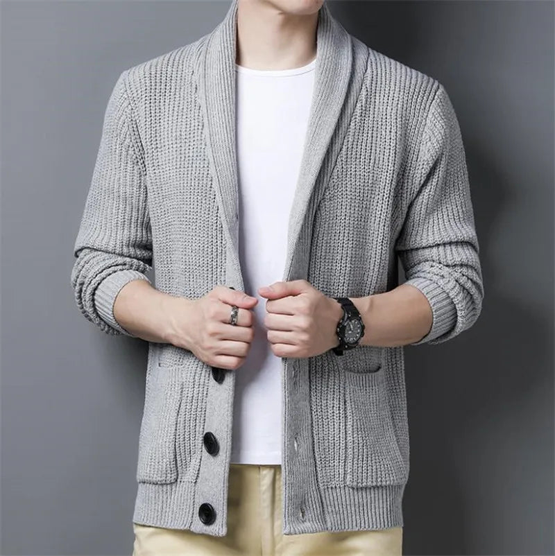 Winter Cardigan Male Thicken Warm Cashmere Winter Sweater Men Clothing Outwear Business Casual Knitwear