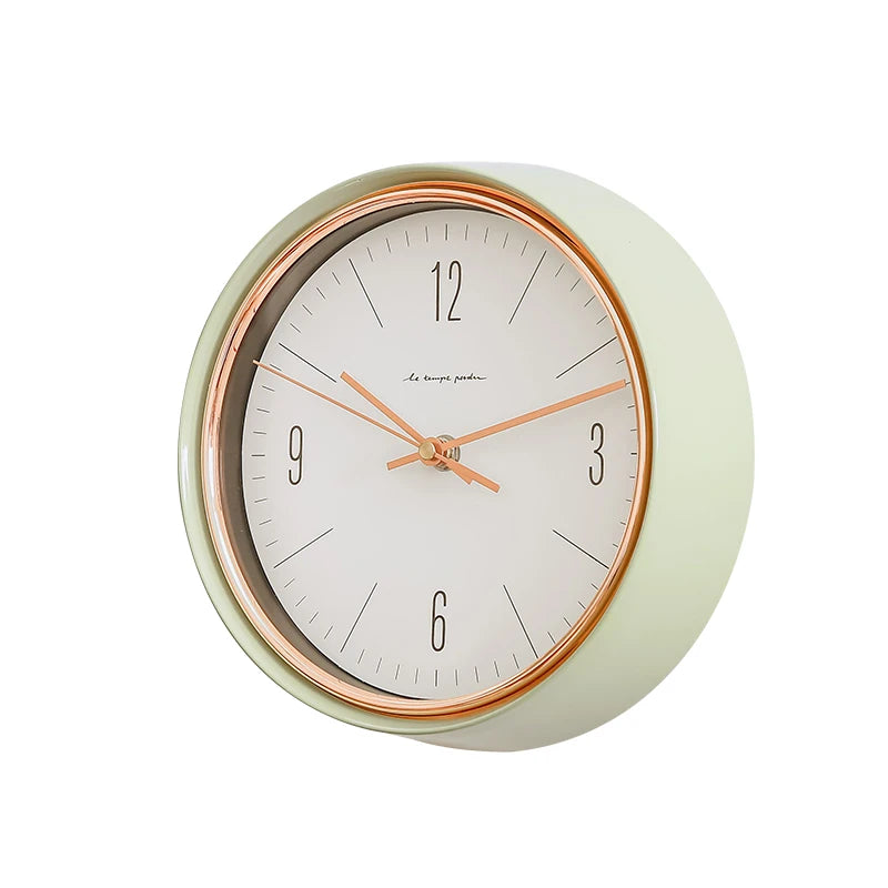 Wall Clock Home Silent Desk Clock Retro Olive Green Wall Watch Clocks Decorative