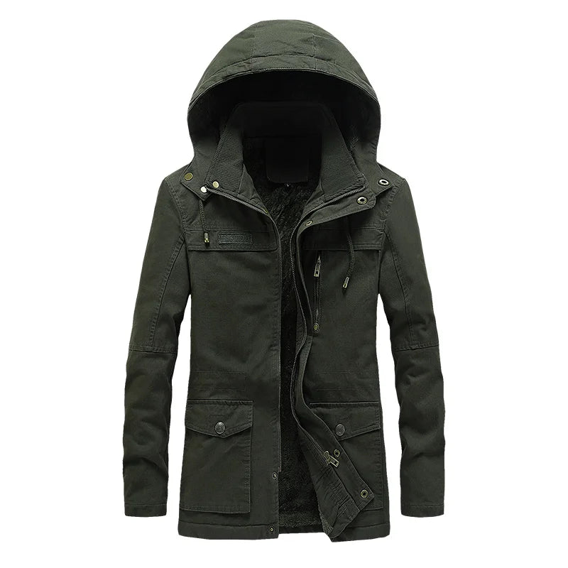 Men Casual Cotton-padded Jacket Warm Waterproof Crisp Breathable Wear Resistant Coats