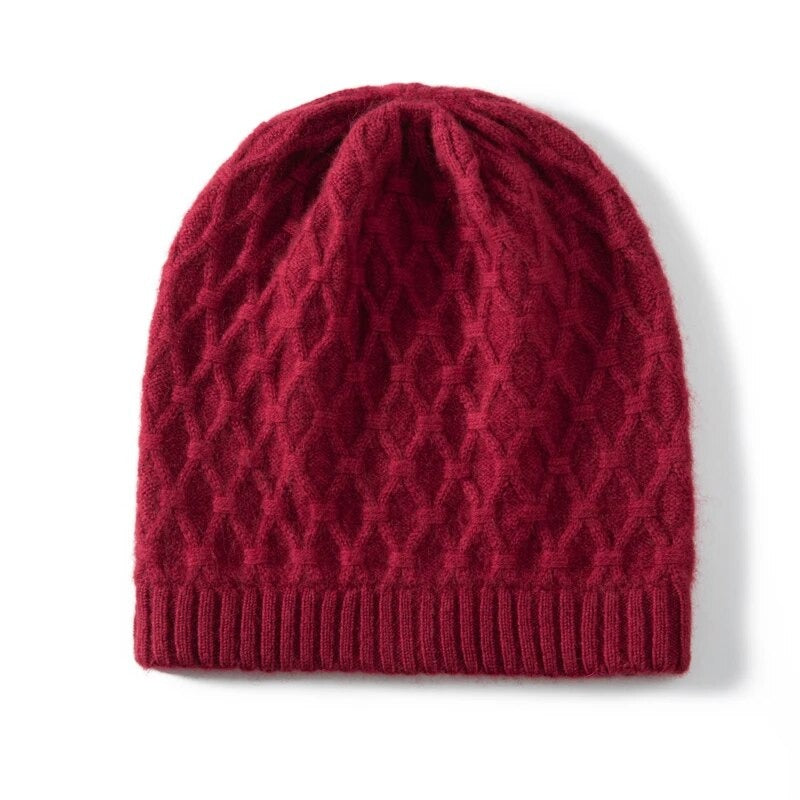 Hat for Women Winter Casual Solid Knitted Cashmere Cap High Quality Soft Warm Beanie Hats