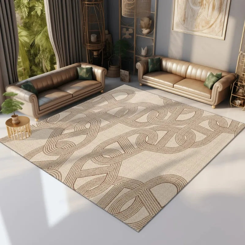 Advanced Interlocking Chain Decorate Living Room Carpet Soft Mat Coffee Table Plush Rug