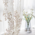 European Gold Thread Embroidery Lace Tulle Curtain Window Luxury Embroidery Sheer