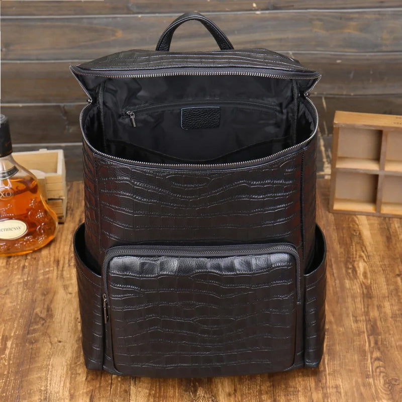 Leather Travel Backpack Men Business Backpack Large Rucksack for Men Laptop Bag