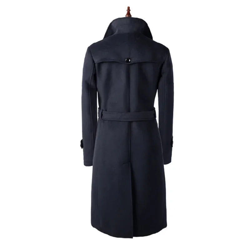 Winter Woolen Overcoat Super Jacket Casual Double Breasted Mens Wool Coat