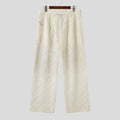 American Style Men Trousers Sexy See-through Lace Long Pants Male Diamond Patterned