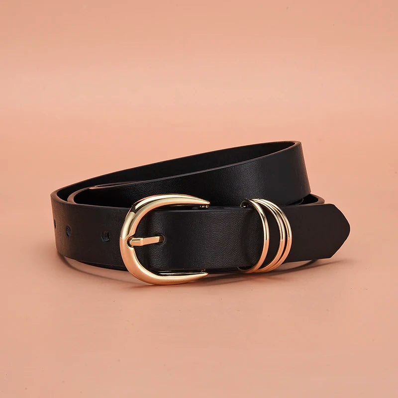 Luxury Designer Black Belts For Women Simple Belt Dress Jean Pants Waistband Belts