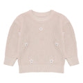 Toddler Baby Girls Knit Sweater Flower Embroidery Pullover Sweatshirt Top Kids Warm Fall Winter