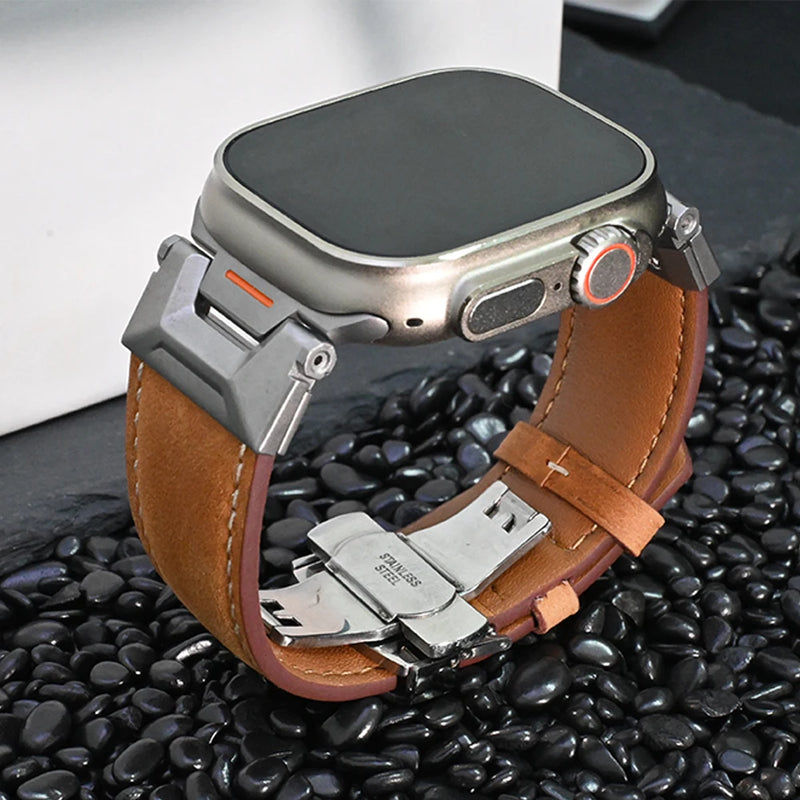 Genuine Leather Band for Apple Watch Ultra Luxury Strap