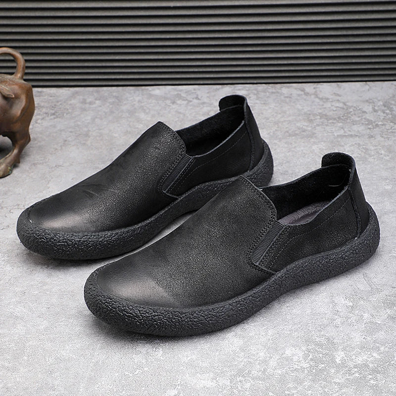 Men Genuine Leather Casual Shoes Style Men Simple Flats Autumn Designer Loafers