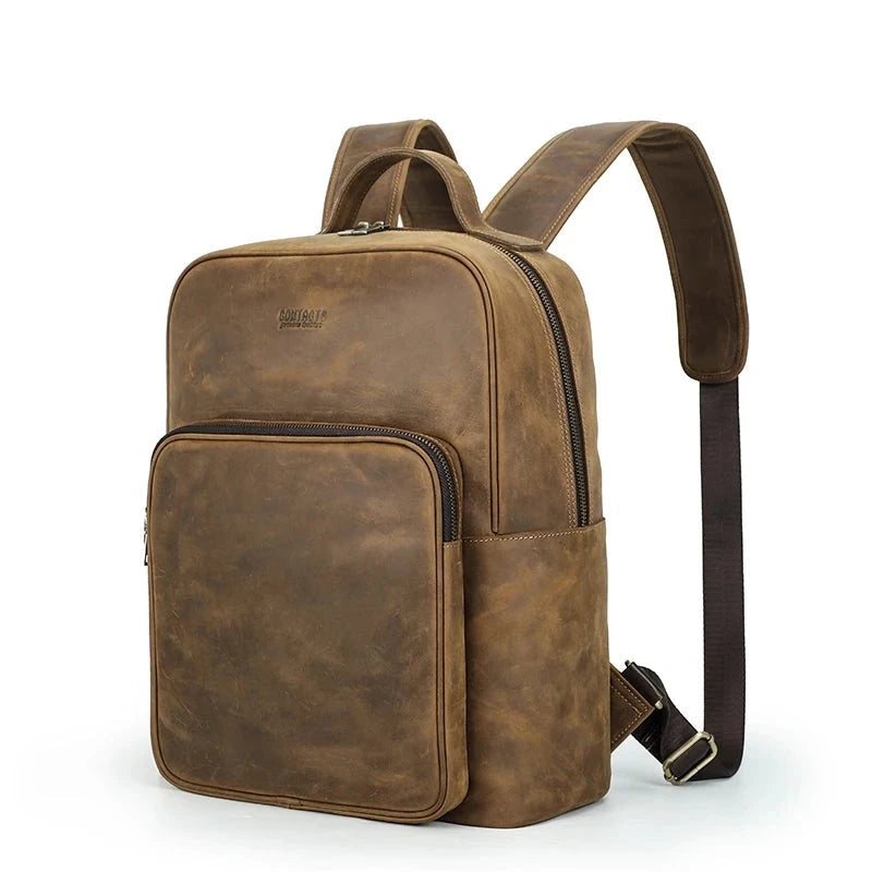 Vintage Men Backpack Designer Genuine Leather Backpacks