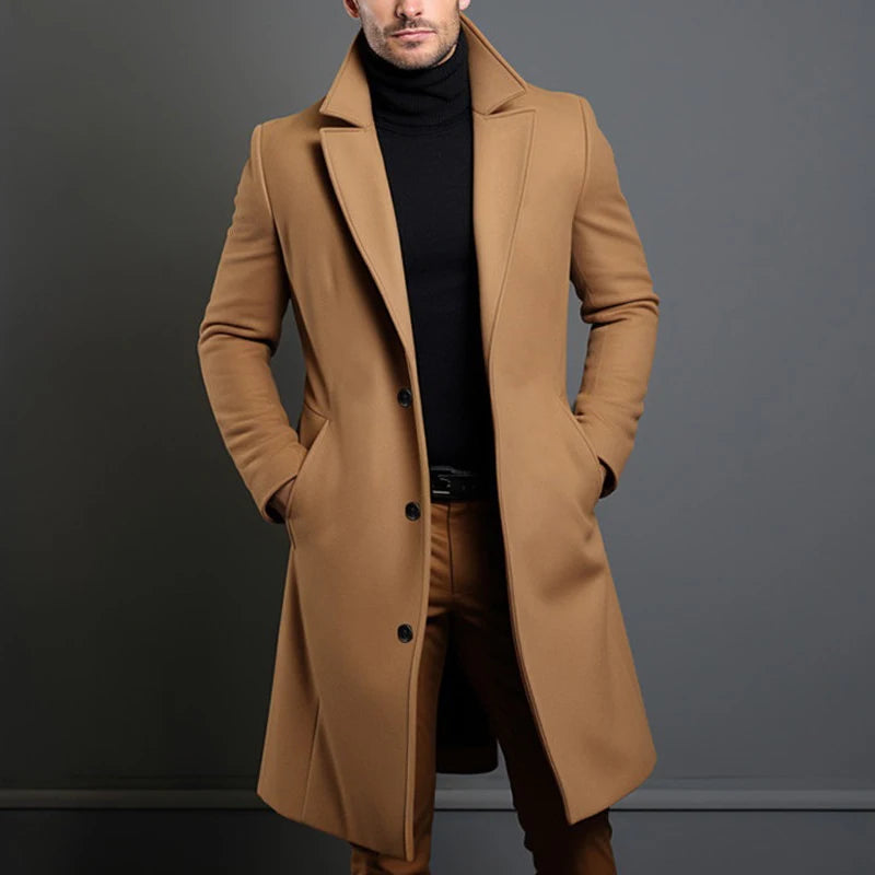 Winter Men's Trench Coats Luxury Male Mid-Long Warm Wool Jackets Casual Mens Business Comfortable Overcoat Clothing