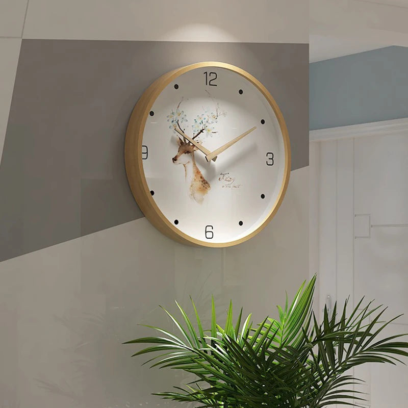 Large Wood Wall Clock Nordic Silent Clock Watches Wall Hangings Living Room Decoration