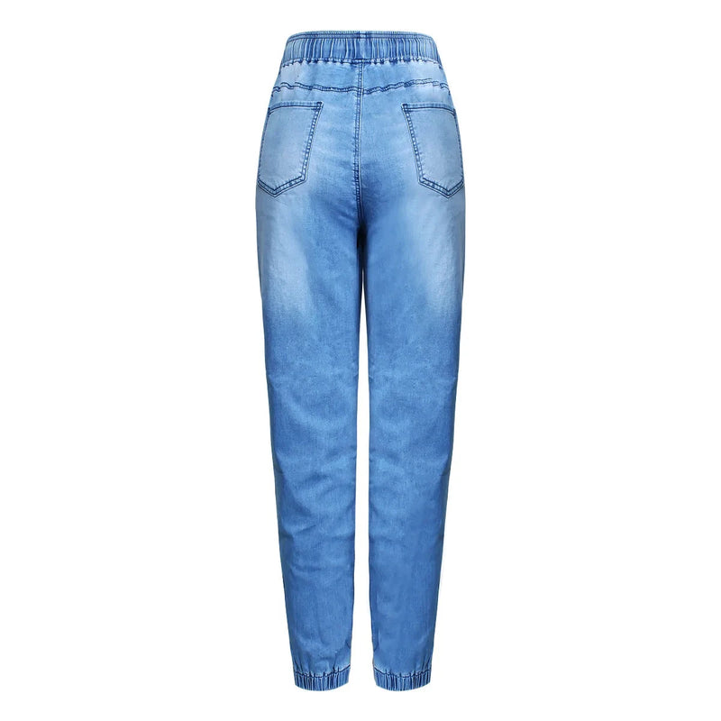 Women Baggy Jeans For Women Casual Elastic High Waist Denim Harem Pants Trousers Length Woman Jeans