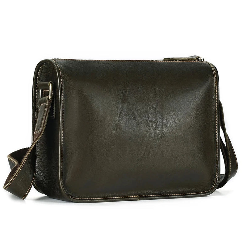 Genuine Leather Small Messenger Bag for Men Business Work Casual Crossbody Bags Leather Shoulder Bag