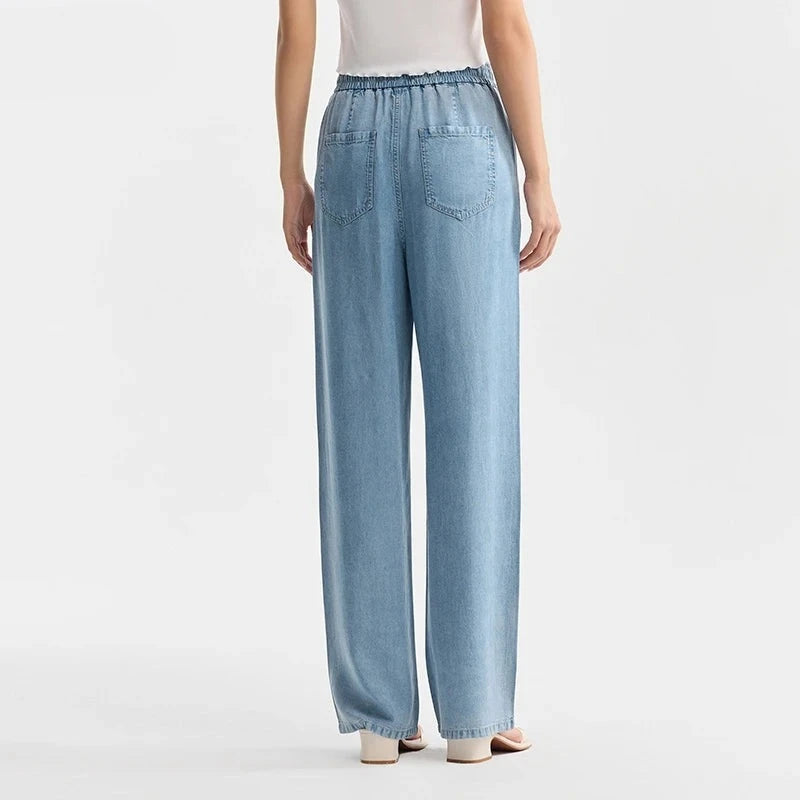 Women Trousers Simple Style Summer Wide-Legged Trousers