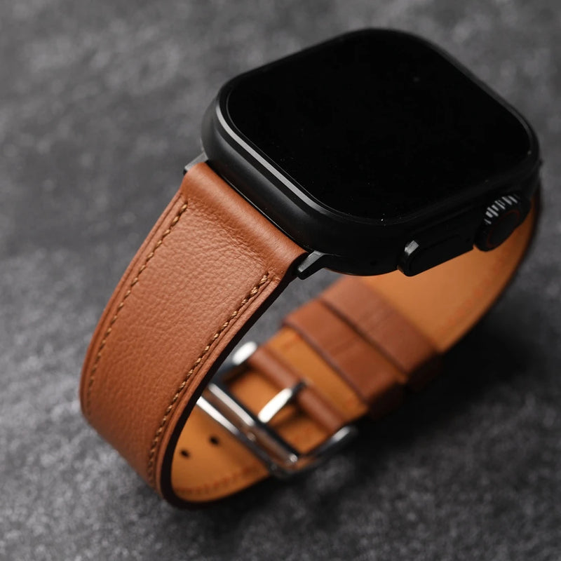 Handmade Head Layer Leather Strap For Apple Watch