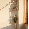 Floating Wall Shelf Wood Triangle Corner Display Stand Home Decoration Wall Hanging Decor