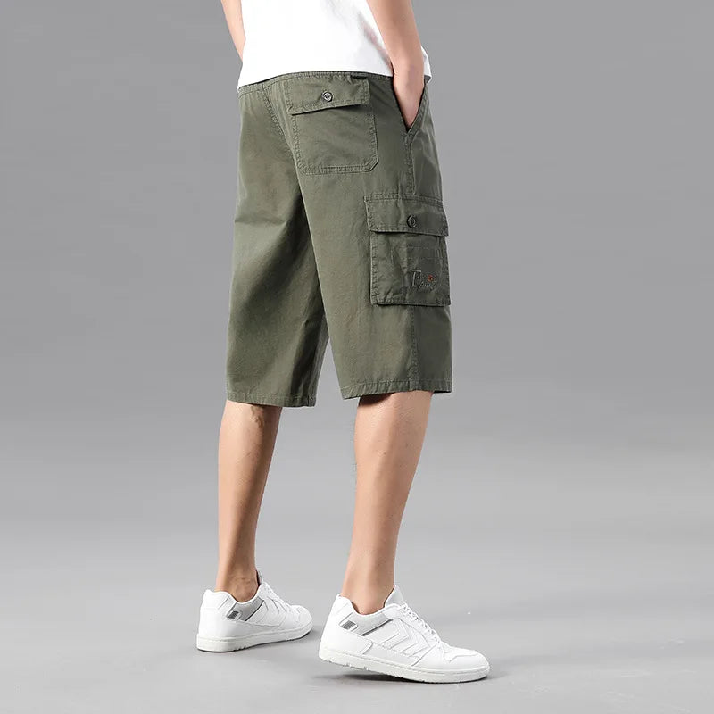 Summer Cargo Shorts Men Casual Shorts Breeches Loose Boardshorts