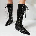 Autumn Winter high-heeled Women Boots Solid Pointed toe Punk heel Women's Boots