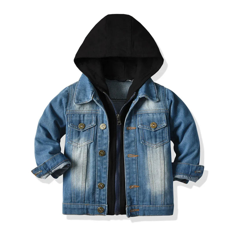 Spring Autumn Kids Jackets for Girls Hooded Baby Girl Denim Jacket Children Clothing Boys Coats