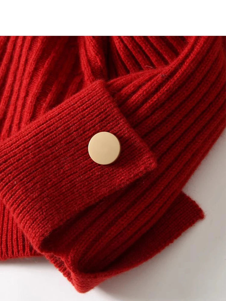 Wool Pullover Half-high Neck Solid Slouchy Style Relaxed Casual Comfortable Commute Sweater Winter Christmas