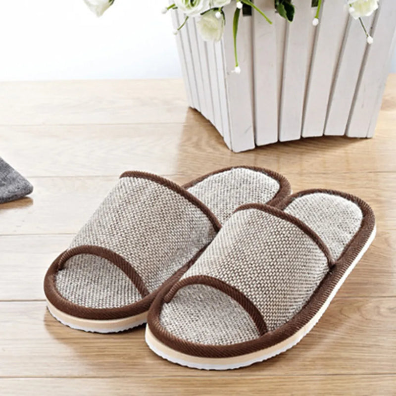 Linen Shoes Women And Men Household Slippers Indoor Floor Shoes Summer Women's Slippers Sandals Slippers