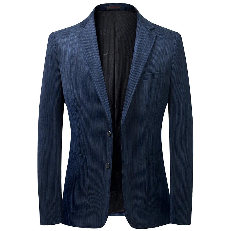 Men Casual Blazer Suit Corduroy Slim Fit Youth Leisure Suit Jacket