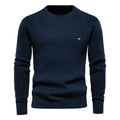 Autumn and Winter Men Sweater Cotton Casual Pullover Men Solid Plaid Comfortable Breathable Sweater